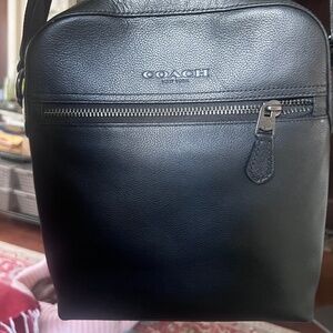 Coach black leather bag